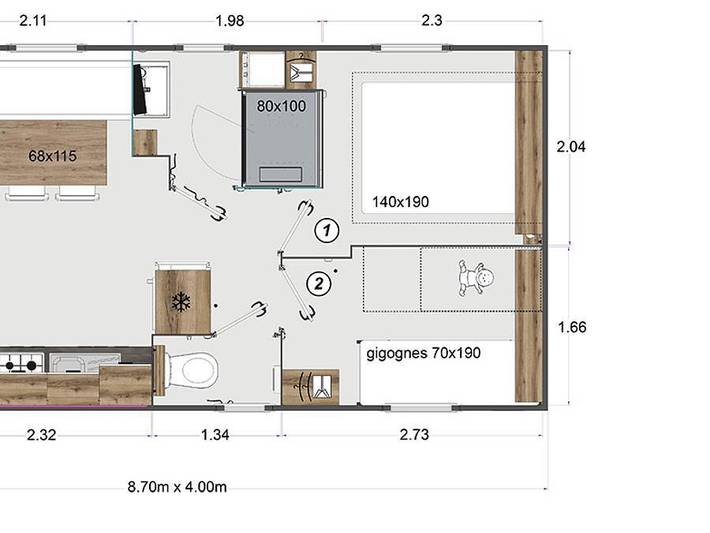 Camping für 4 Personen, mit Kinderpool und Sauna in Nord-Pas-de-Calais - 4