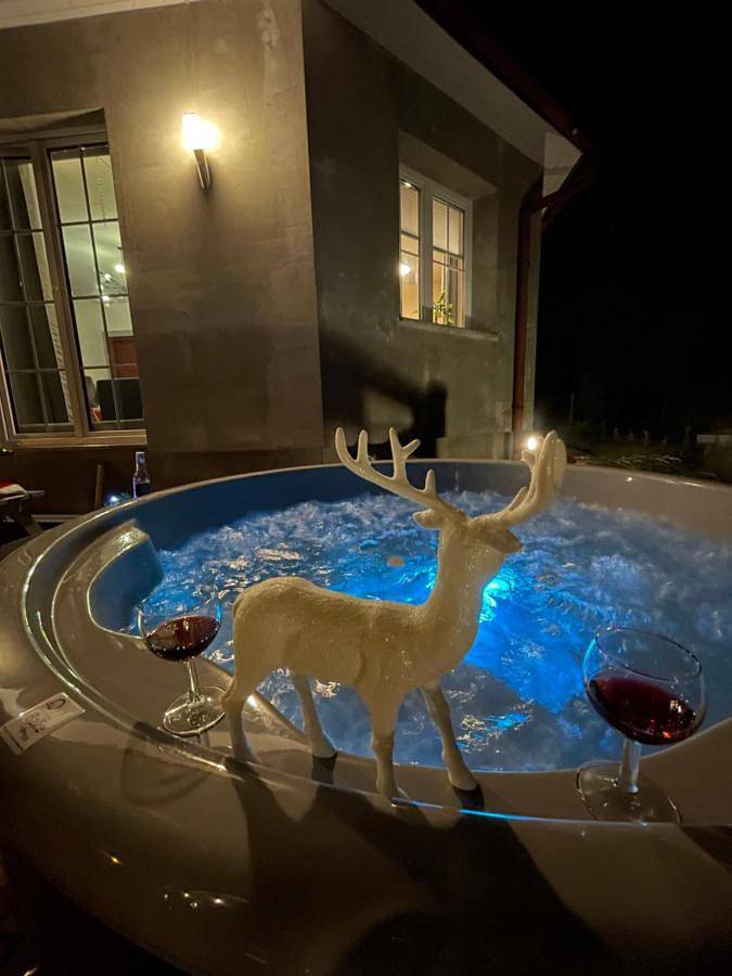 Dom dla 5 osób, z Jacuzzi i Taras oraz Ogród i Widok na jezioro w Żywiec