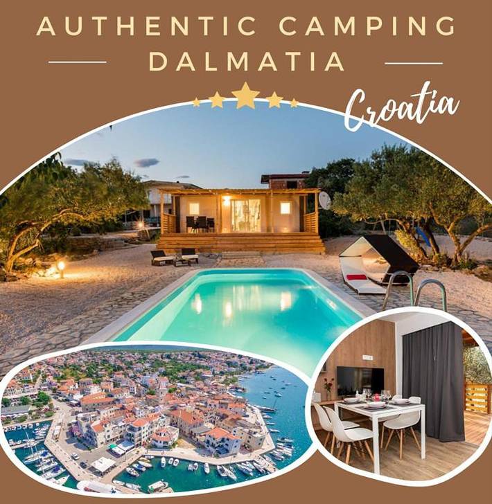 Camping für 5 Personen, mit Balkon und Terrasse sowie Garten und Pool in Pirovac