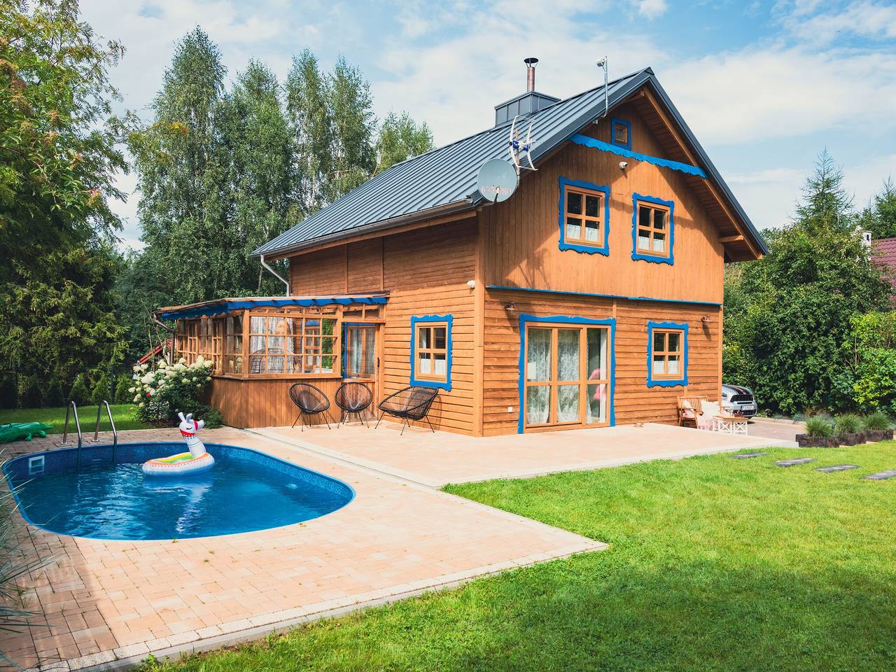 Freistehendes Haus mit großem Garten, Pool, Sauna und Whirlpool, Perlino in Powiat Wejherowski