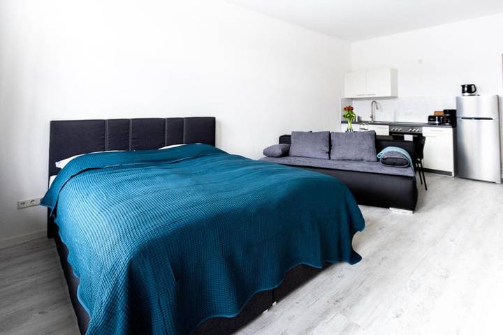Ferienwohnung für 4 Personen, mit Balkon und Terrasse sowie Seeblick und Ausblick in Joachimsthal