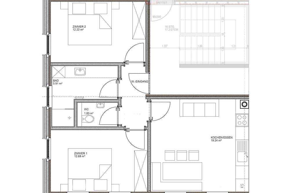 Ganze Wohnung, Ferienwohnung  Dorfblick - Felderhof in Bezau, Bregenzerwald