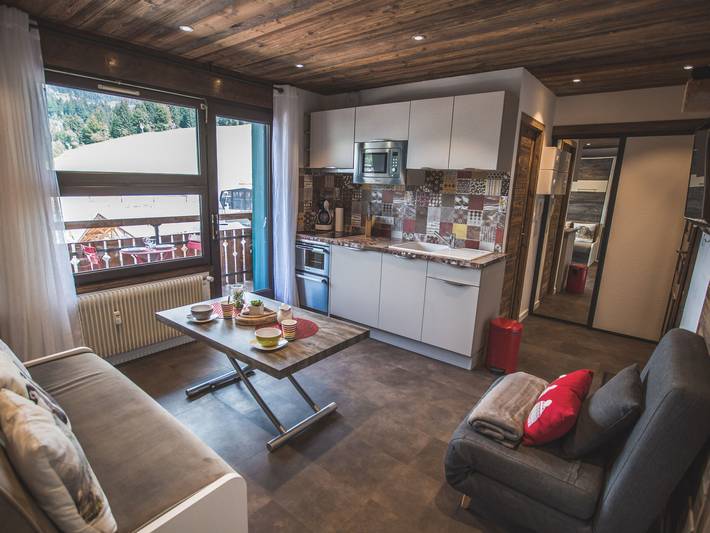 Studio voor 2 personen, met terras in Les Gets