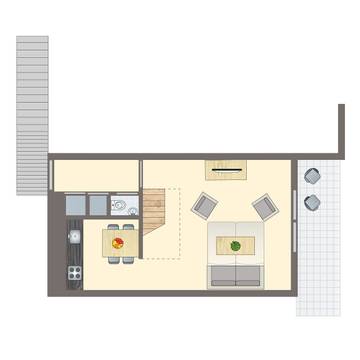 Ferienhaus für 6 Personen, mit Balkon/Terrasse und Balkon sowie Sauna in Lipno