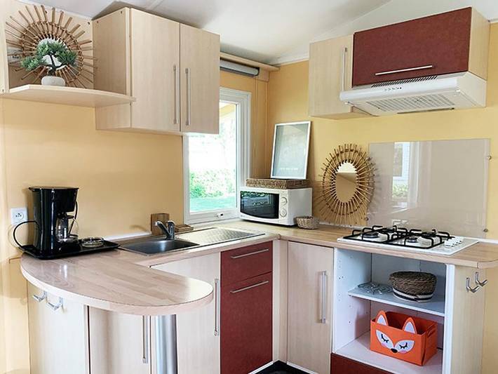Camping Le Val de Cesse - Mobilheim 4 personen - Welcome 27m² - 2 Schlafzimmer - Tv - Klimaanlage - Terrasse -. in Mirepeisset, Mittelmeerküste (Frankreich)