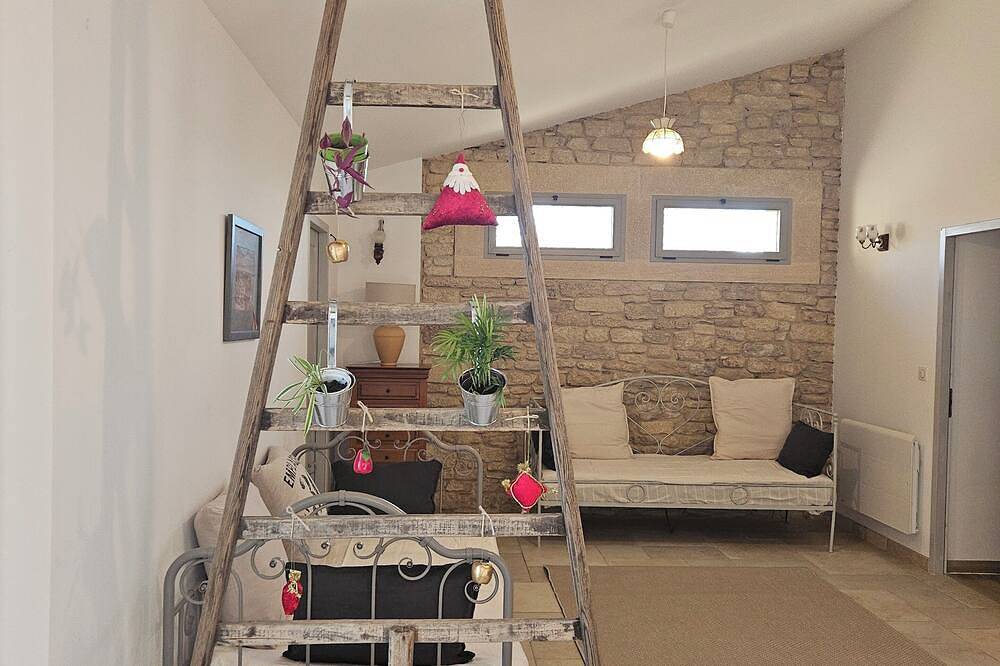 Typical small stone house, just a few steps from the Pont du Gard in Vers-Pont-du-Gard, Nimes region