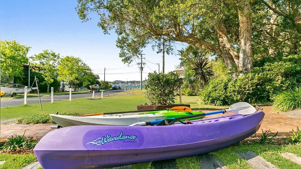 Die Pelikane nisten am schönen Strand in New South Wales