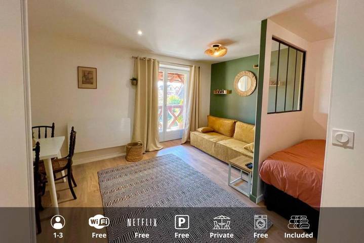 Appartement de vacances pour 3 personnes, avec jardin et vue