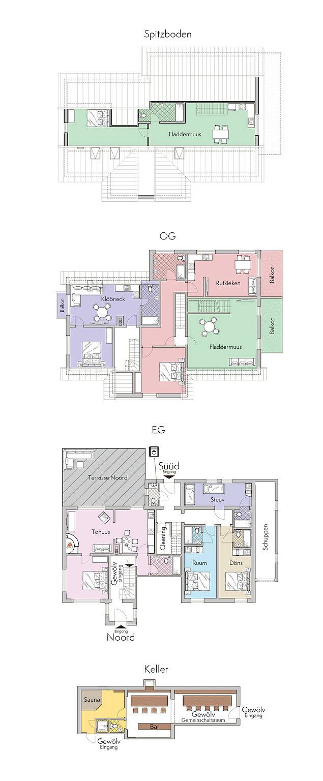 Ferienhaus für 22 Personen, mit Balkon und Seeblick sowie Sauna und Garten in Wittensee - 3