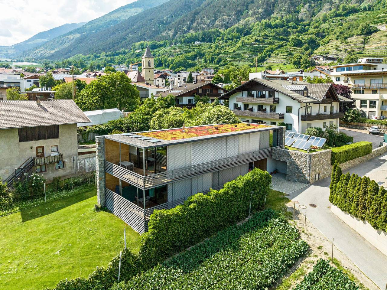 Ganze Wohnung, Ferienwohnung 'Kortscherhof Apt Typ 6-2' mit Bergblick, Gemeinschaftsgarten und Wlan in Kortsch, Schlanders
