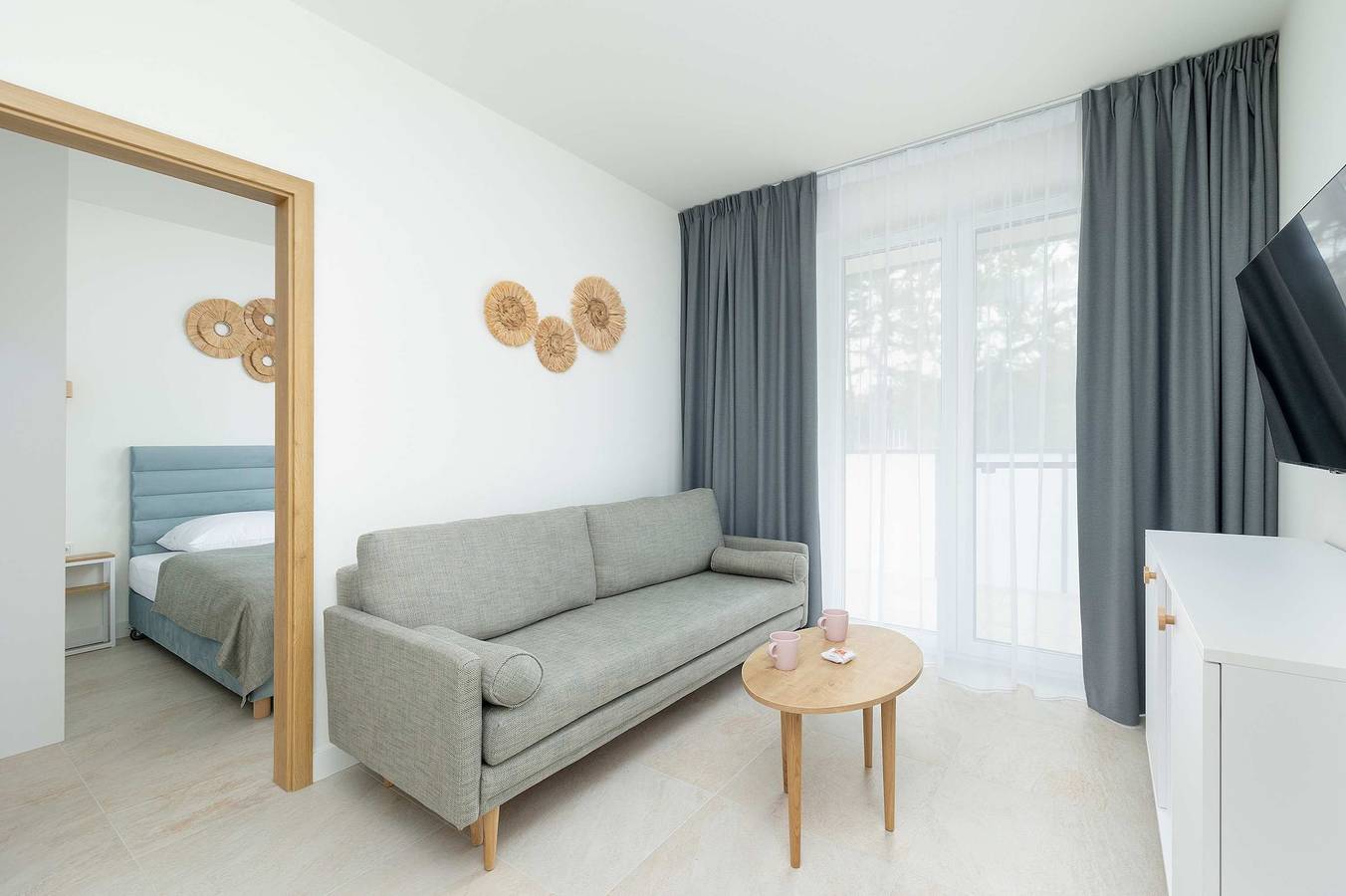 Ganze Wohnung, Ferienwohnung für 4 Personen mit Balkon/Terrasse in Dąbki, Powiat Sławieński