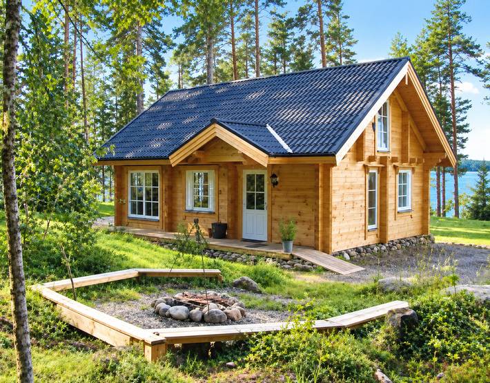 Ferienhaus für 6 Personen, mit Terrasse und Seeblick in Nordschweden