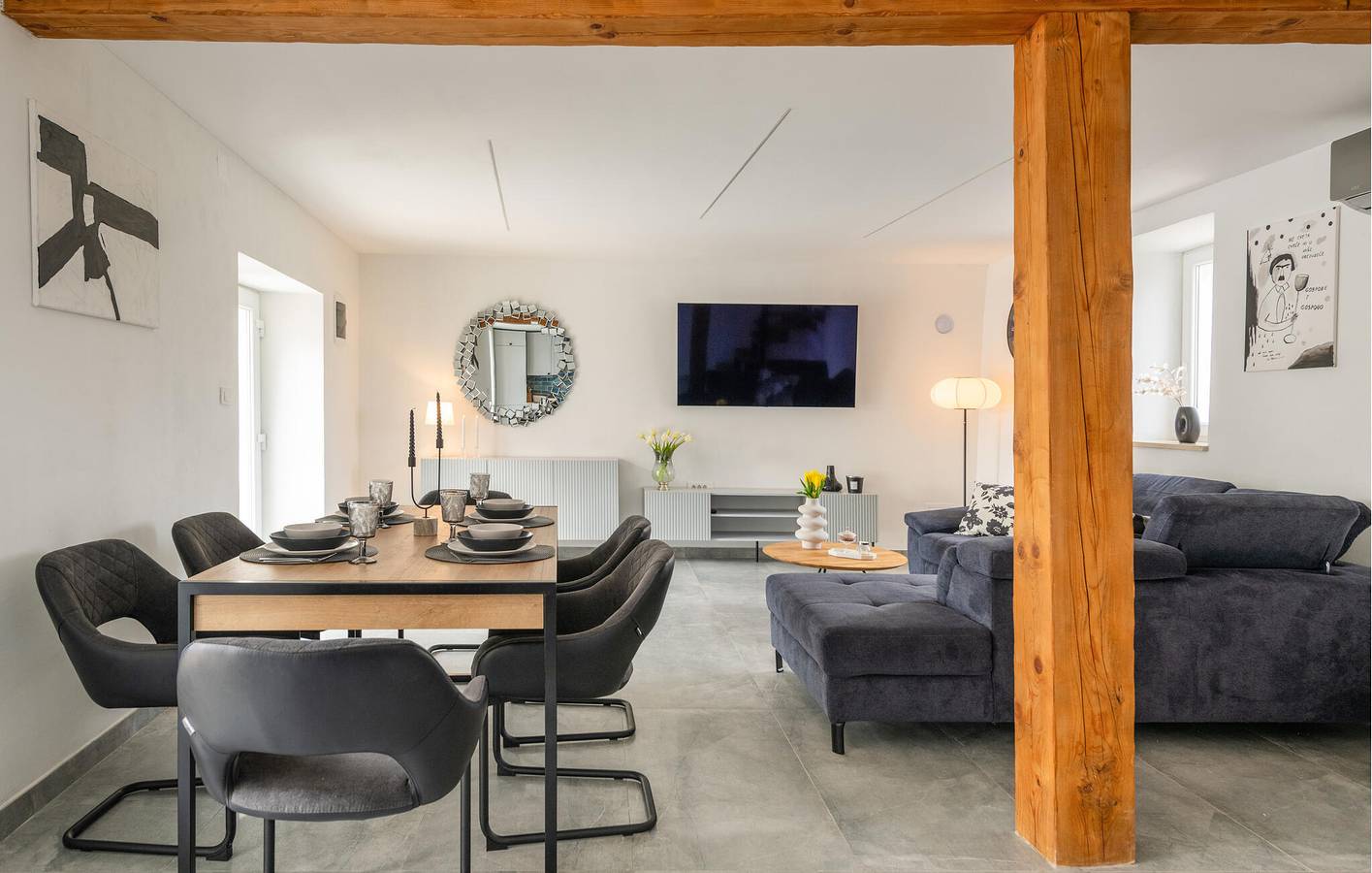 Gemütliche 100 m² große Ferienwohnung mit Pool, Terrasse und WLAN in der Nähe von Kanfanar in Žminj, Zentralistrien