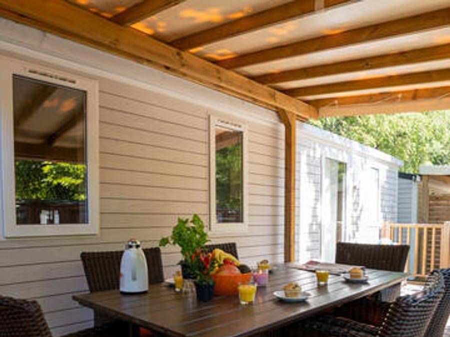 Camping Cisano San Vito - Mobilheim 7 personen - Happy premium mit Panoramablick in Cisano, Bardolino