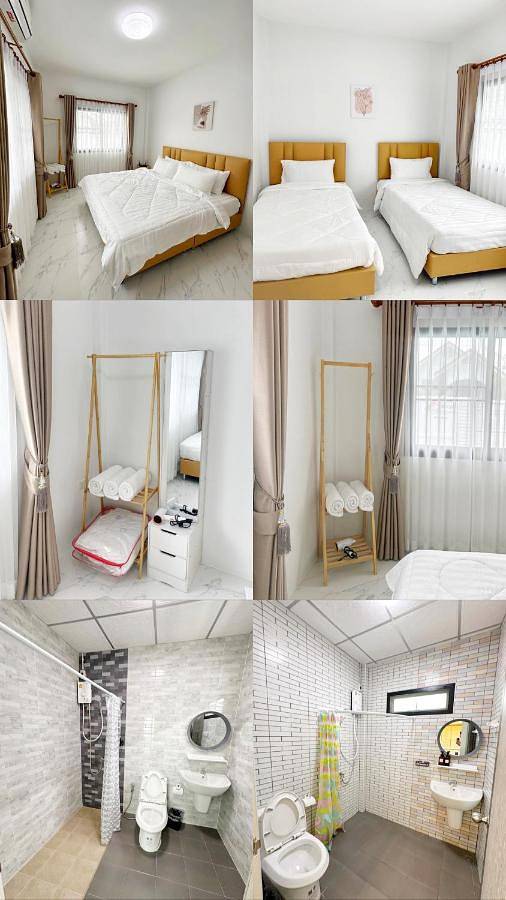 Location de vacances pour 6 personnes, avec terrasse ainsi que piscine et jardin, animaux acceptés dans Ban Bang Saen - 3