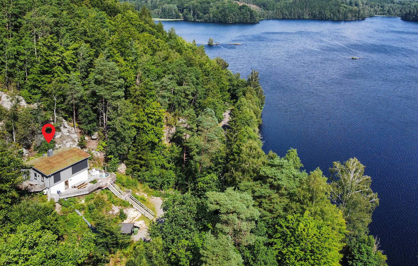 Ferienhaus für 7 Personen mit Seeblick in Varberg, Halland