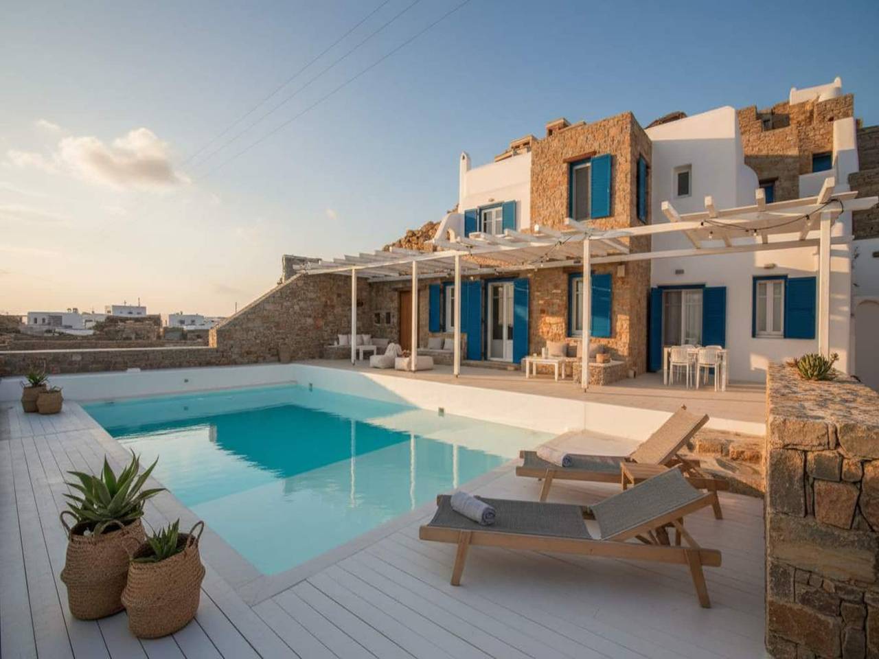 Mykonos Villa for 8 with Pool in Agios Stefanos, Mykonos