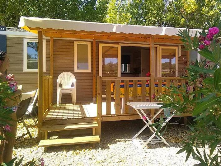 Camping Les Amarines - Camping Paradis - Mobilheim 6 personen - Mh3 Premium, mit Sanitäranlagen in Cornillon, Nimes und Umgebung