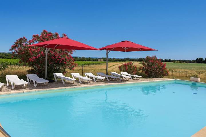 Maison de vacances pour 2 personnes, avec piscine ainsi que terrasse et vue