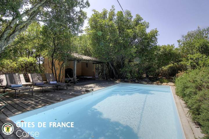 Gîte pour 8 personnes, avec Terrasse ainsi que Jardin et Piscine à San-Gavino-di-Carbini