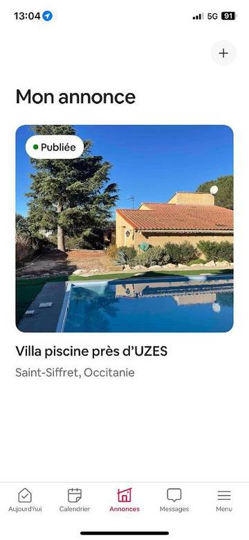 Gîte pour 6 personnes, avec jardin et piscine, animaux acceptés à Saint-Siffret