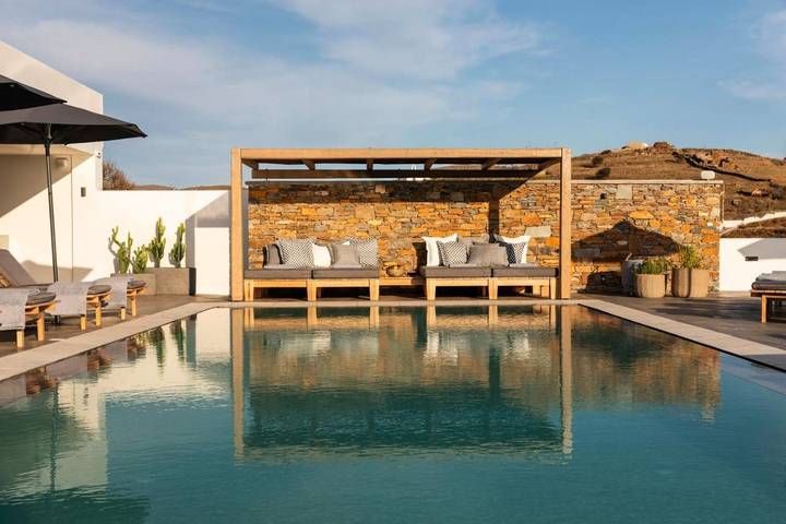 Hôtel pour 2 personnes, avec sauna et jardin ainsi que piscine et vue dans Kithnos Chora