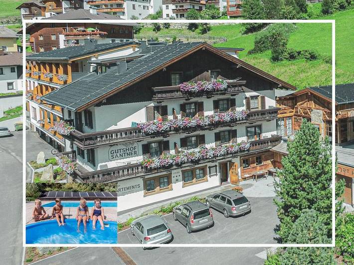 Ferienwohnung für 4 Personen, mit Balkon und Terrasse sowie Garten und Pool