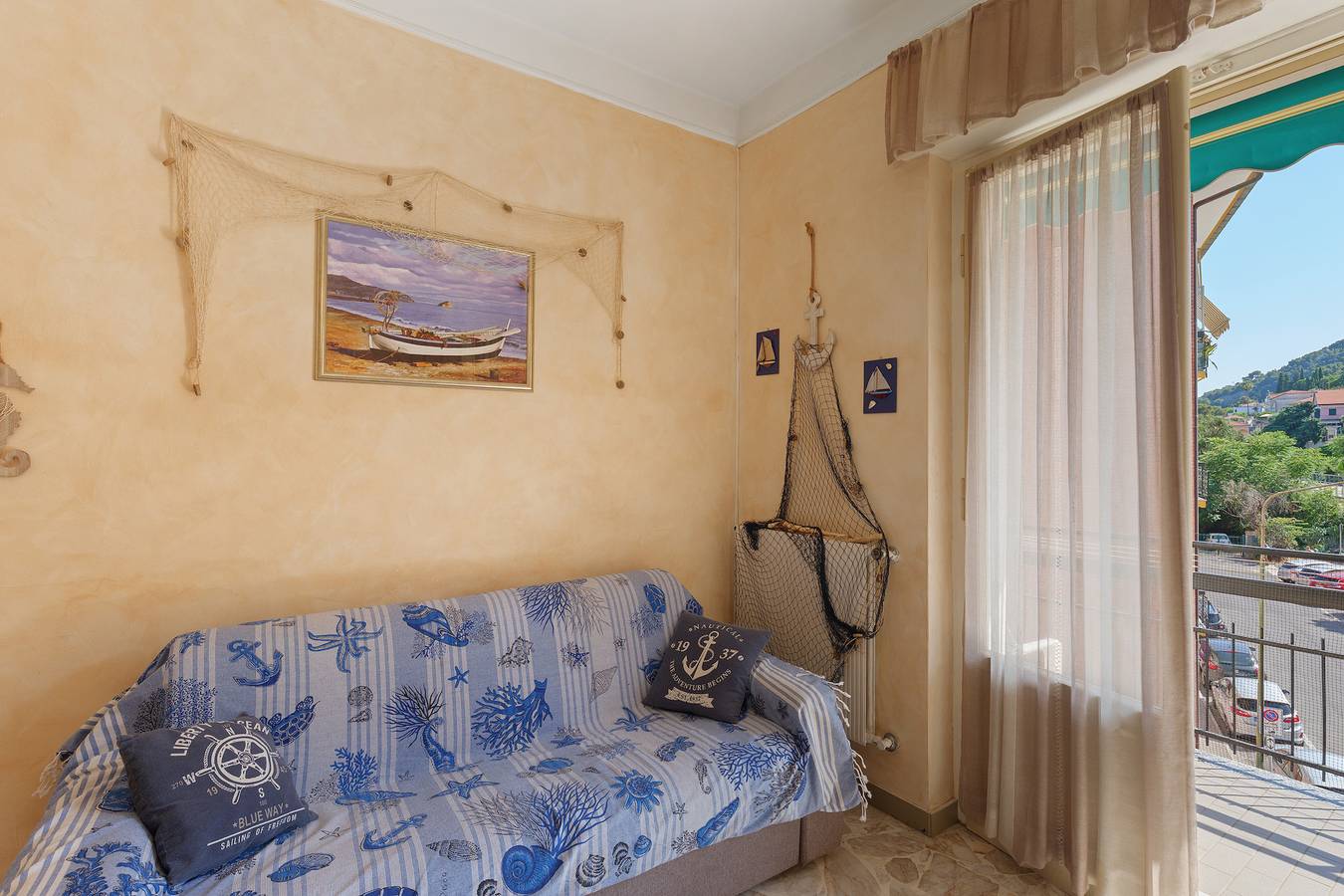 Ganze Wohnung, Ferienwohnung 'Vista Mare' mit Meerblick, Balkon und Klimaanlage in Andora, Riviera di Ponente