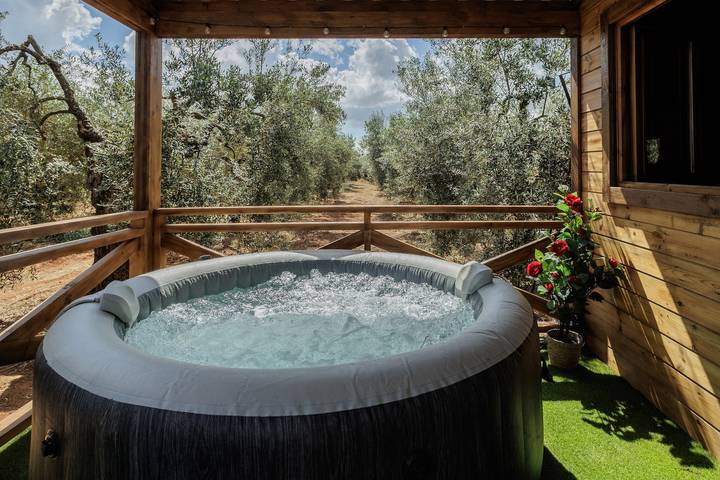 Cabaña de madera para 2 personas, con jardín y jacuzzi, Se admiten mascotas en Provincia de Sevilla - 3