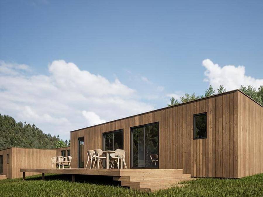 Camping Le Hameau de l'Ourthe - Lodge 6 personen - Öko-Lodge 6 Personen in Houffalize, Bastogne