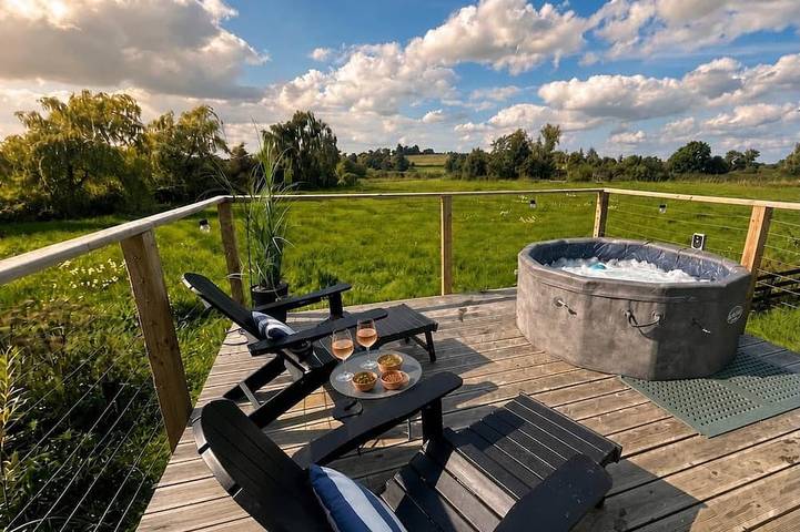 Blockhütte für 2 Personen, mit Whirlpool und Balkon - 1