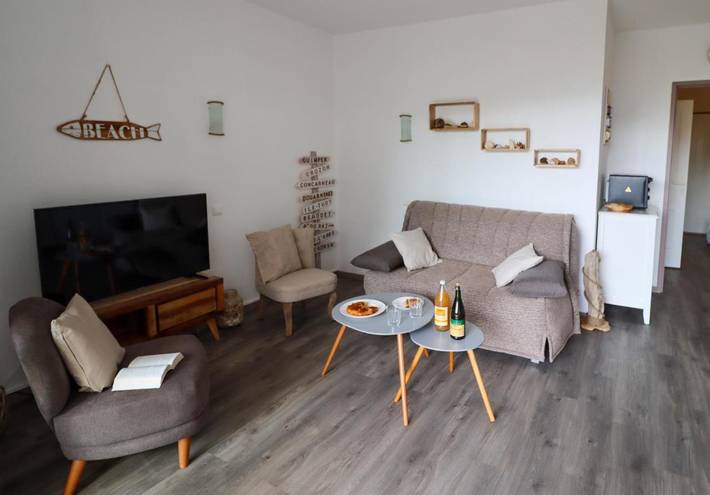 Gîte pour 4 personnes, avec piscine ainsi que vue et jardin dans Plage des Sables Blancs (Douarnenez) - 3