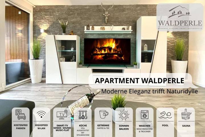 Ferienwohnung für 2 Personen, mit Pool und Terrasse sowie Ausblick und Sauna, mit Haustier in Schonach (Dorf)