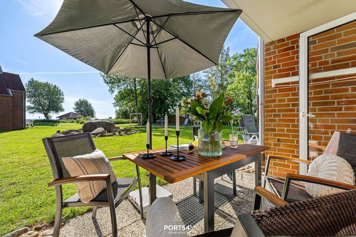 Ferienwohnung für 5 Personen, mit Terrasse und Garten sowie Sauna und Ausblick in Kronsgaard