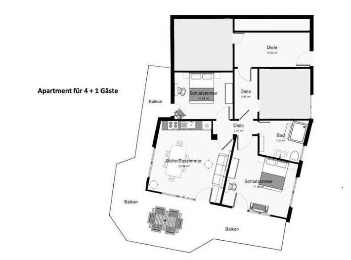 Ferienwohnung für 7 Personen, mit Balkon und Ausblick in Michelstadt - 4