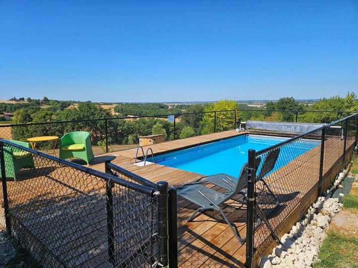 Maison de vacances pour 4 personnes, avec vue ainsi que piscine et jardin