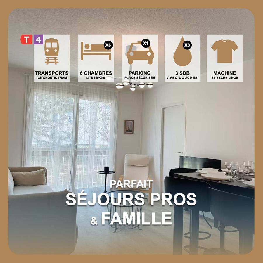 Appartement entier, St Fons-Proche de Lyon, 6 chambres, rénové in Saint-Fons, Lyon et ses environs