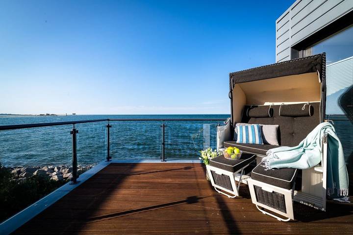 Ferienhaus für 6 Personen, mit Balkon und Terrasse sowie Sauna in Olpenitz