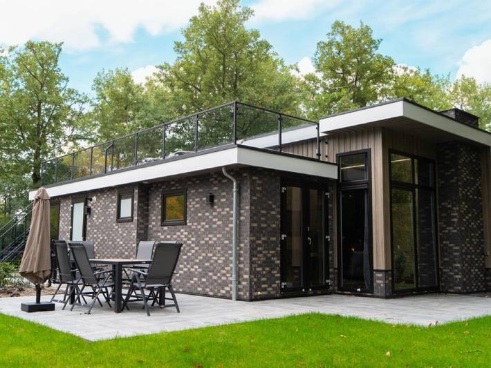 Chalet voor 6 personen, with terras and zwembad as well as tuin, met huisdier in Hoenderloo