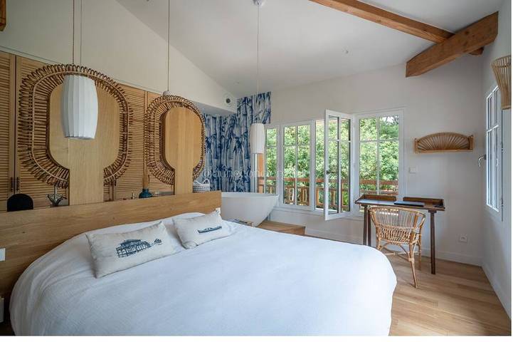 Location de vacances pour 12 personnes, avec jacuzzi ainsi que balcon et jardin dans Plage Du Truc Vert Cap Ferret - 2