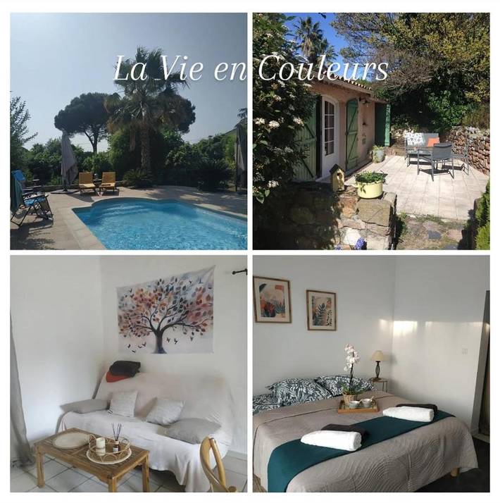 Chambre d’hôte pour 3 personnes, avec terrasse ainsi que jardin et piscine, animaux acceptés