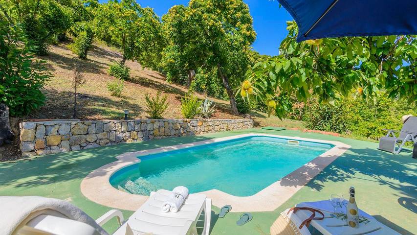 Casa rural para 6 personas, con piscina y balcón/terraza, Se admiten mascotas en Valle del Genal