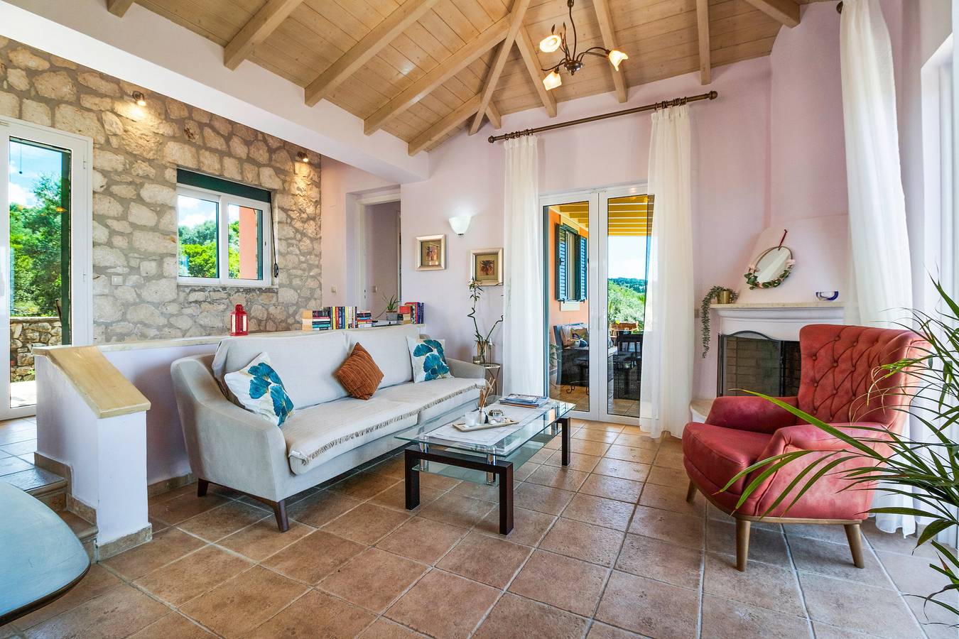 Villa 'Belvedere Rosa' with Sea View, Pool, Terrace & Wi-Fi in Greece