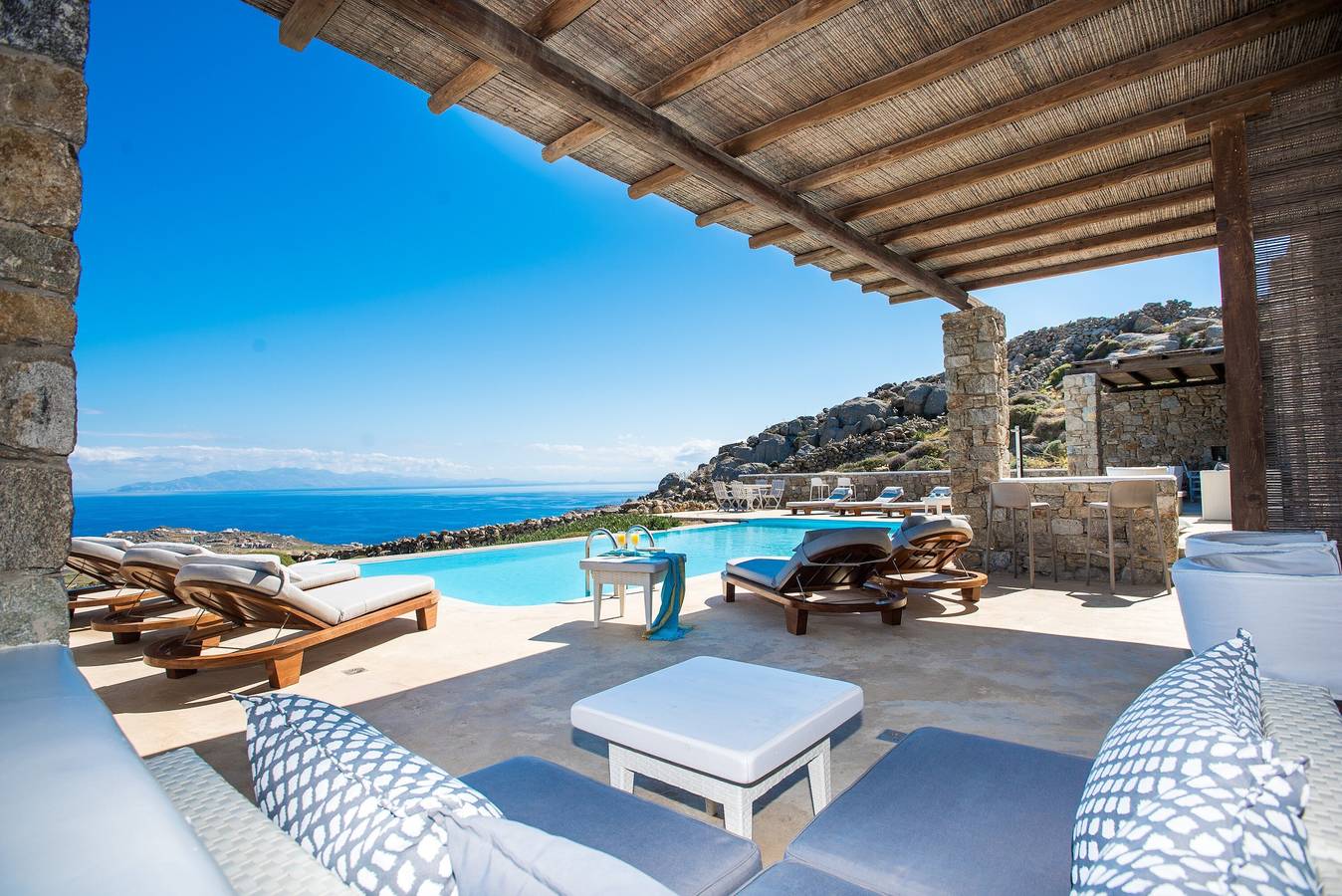 Villa 'Amallini, Luxe Infinity Pool' mit Meerblick, Wlan und Klimaanlage in Mykonos