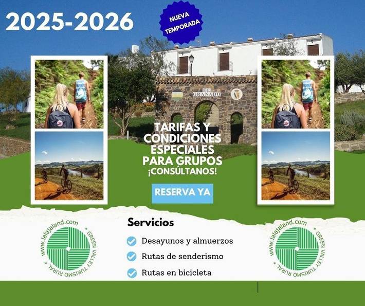 Casa de huéspuedes para 3 personas, con Balcón y Terraza además de Jardín y Vistas en El Granado