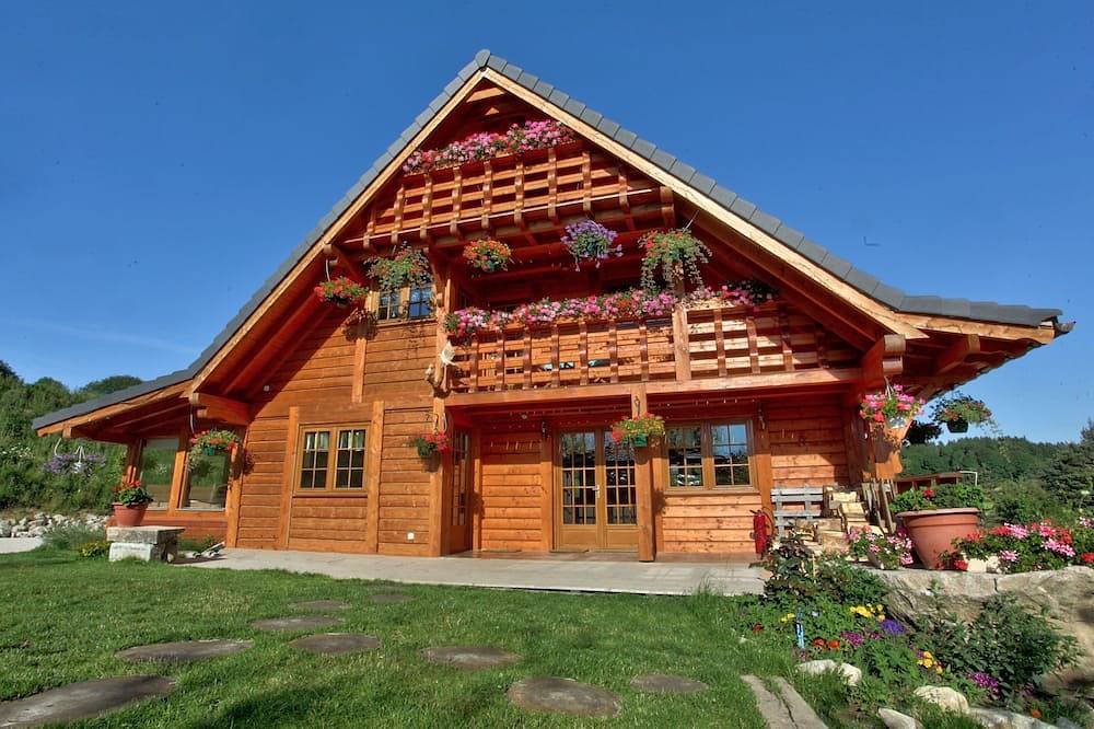 New chalet made with traditional wood with private pond in Mazet-Saint-Voy, Massif Central