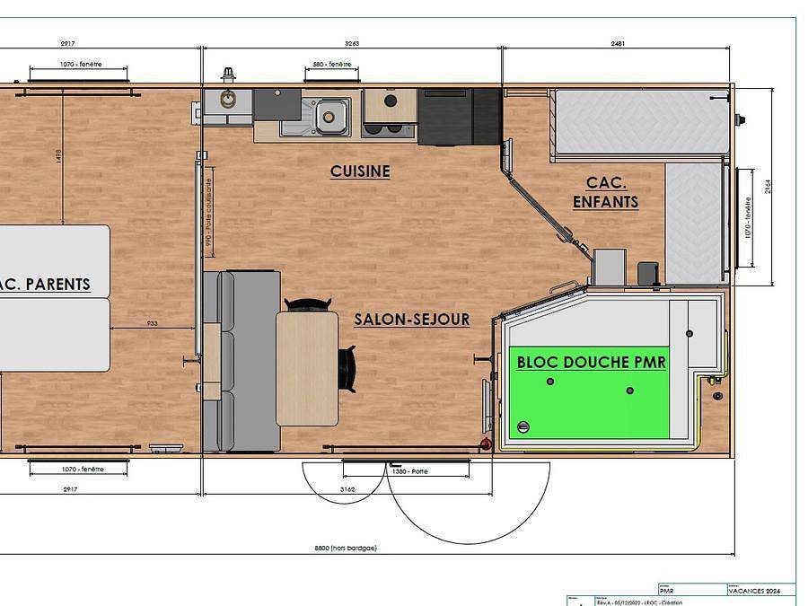 Flower Camping Monplaisir | Camping Oléron 4 étoiles - Mobilhome 4 personnes - Premium Pmr 30 m² - 2 chambres - terrasse semi couverte - Tv + Clim + draps + serviettes in Saint-Trojan-les-Bains, Côte de Beauté