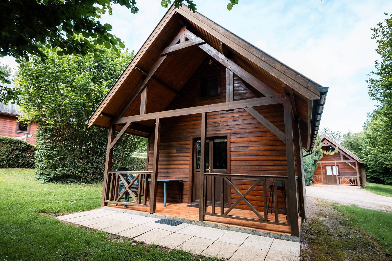 Chalet Jeannetonne 6 posti con piscina condivisa, terrazza privata e Wi-Fi in Livarot-Pays-d'Auge, Lisieux e dintorni