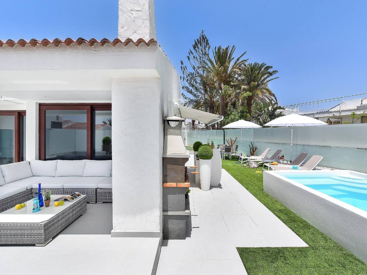 Villa per 4 persone con vista oceano in Maspalomas, San Bartolomé de Tirajana