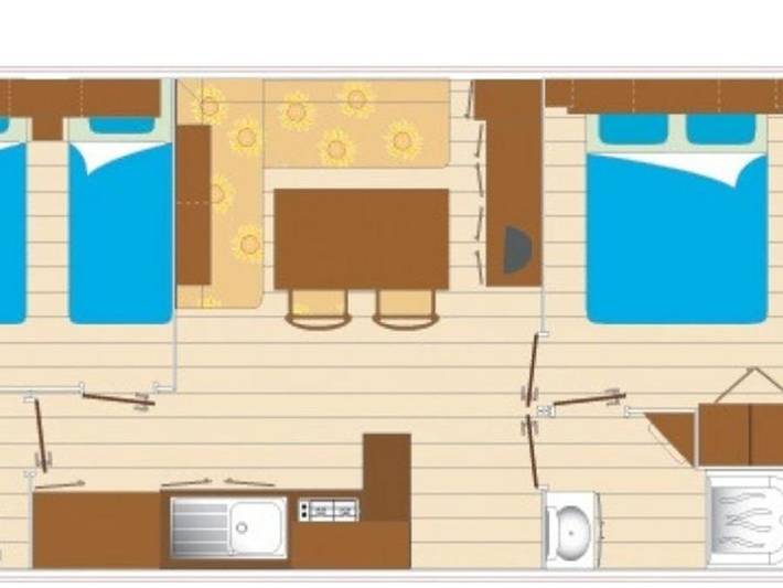 Mobil home pour 6 personnes, avec bassin pour enfant dans Serignan Plage - 4